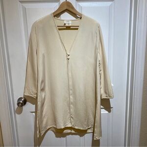 Escada Couture Sz 40 Ivory Tunic 100% Silk VTG 80s